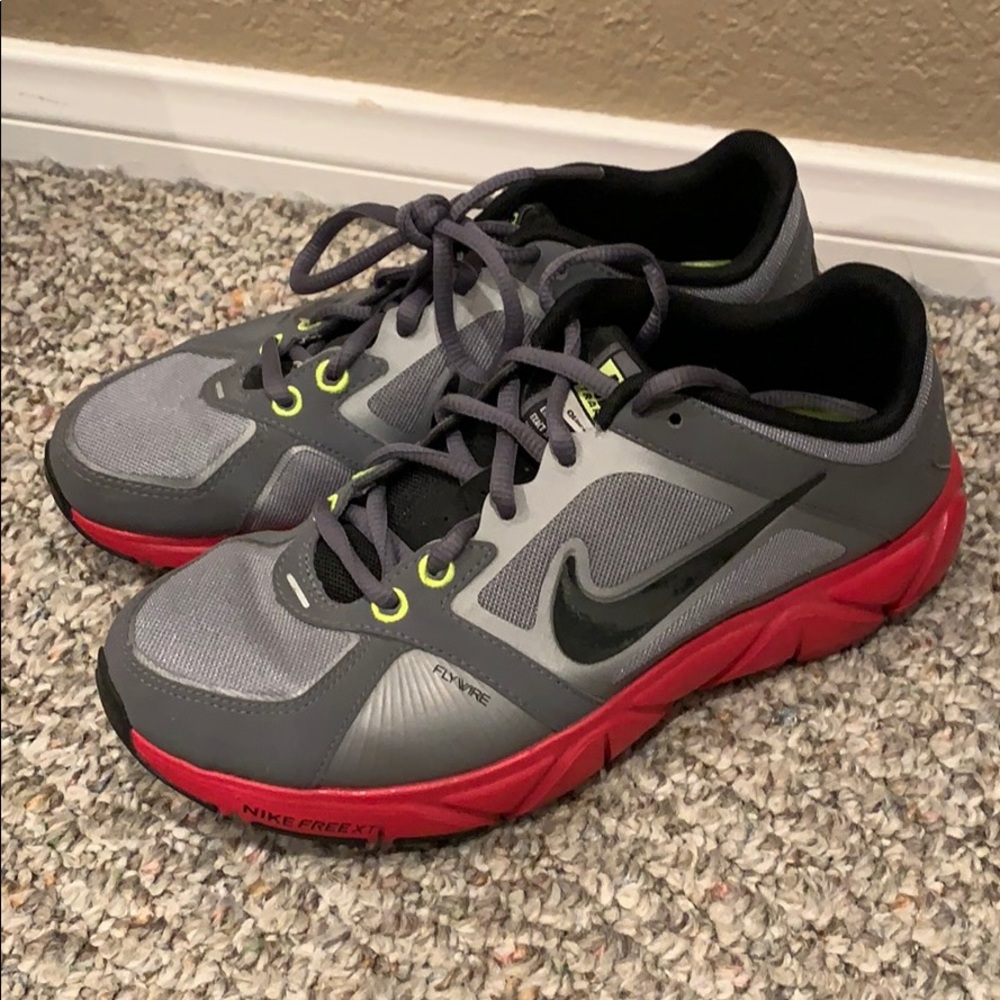 Red/black/lime green Nike Size 6